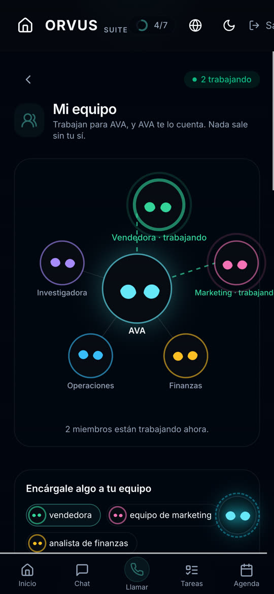 AVA AI app — Trabajando por ti