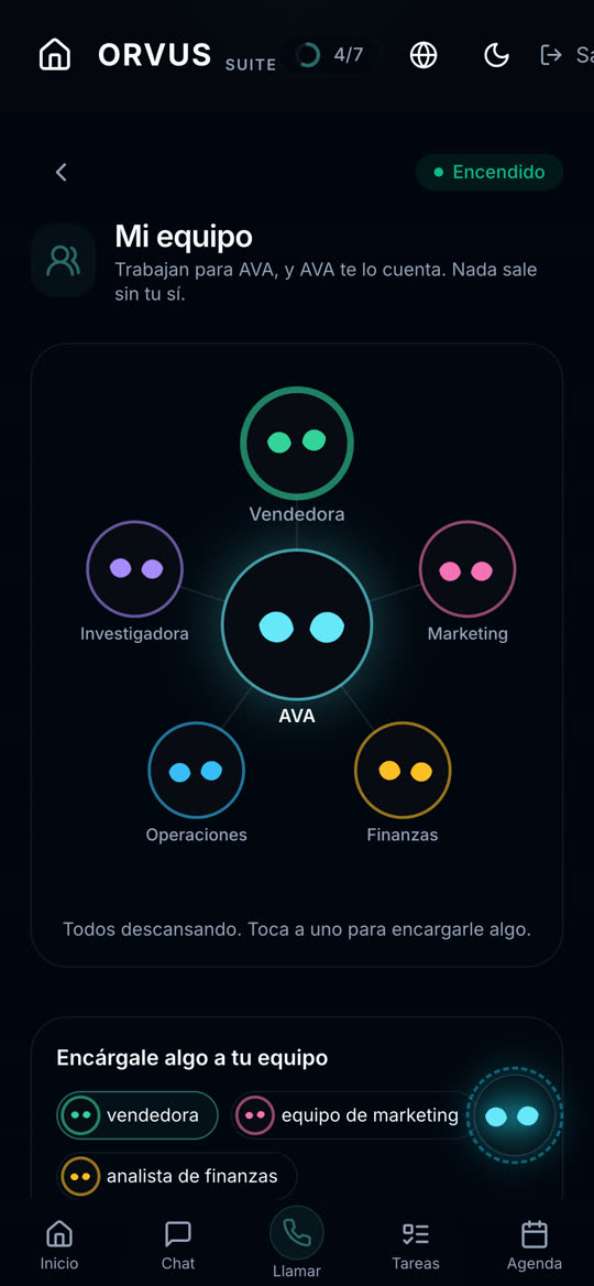 AVA AI app — Su equipo