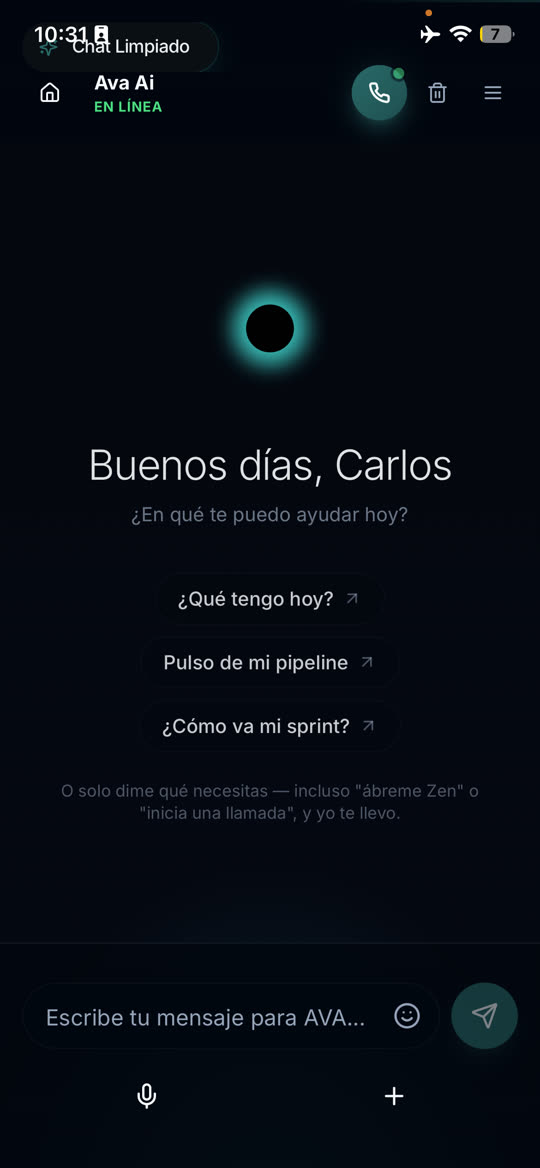 AVA AI app — Tu día, ordenado