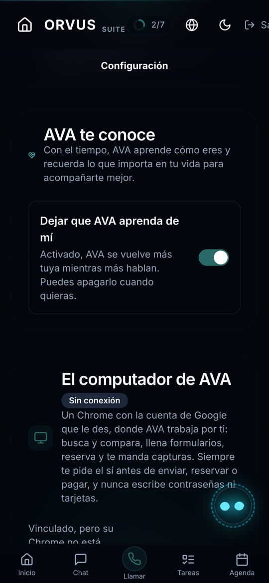 AVA AI app — Se acuerda de ti